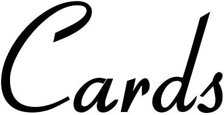 Cards 3.5w x 1.5h Label | Home Kitchen Organization | Die Cut Vinyl Decal | Black Retro Font (Sticker Only)