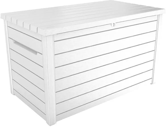 Generic 230-Gallon XXL Deck Storage Box Outdoor Patio Container (White)