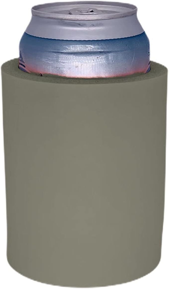 Blank Thick Foam Old School Can Cooler (2 Pack, Gray)