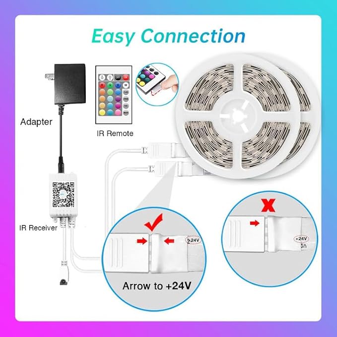 TJOY 100ft Bluetooth LED Strip Lights, Music Sync LED Lights Strip, RGB Color Changing LED Lights with Remote,Smart Phone APP Control, LED Lights for Bedroom,TV,Room DIY (APP+Remote +Mic)