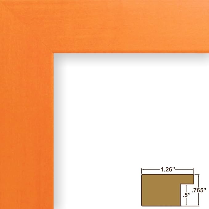 Craig Frames 11x14 Orange Picture Frame, Wall Decor for Art and Photos | Ready to hang with a protective glass front, made in the USA for a gallery display