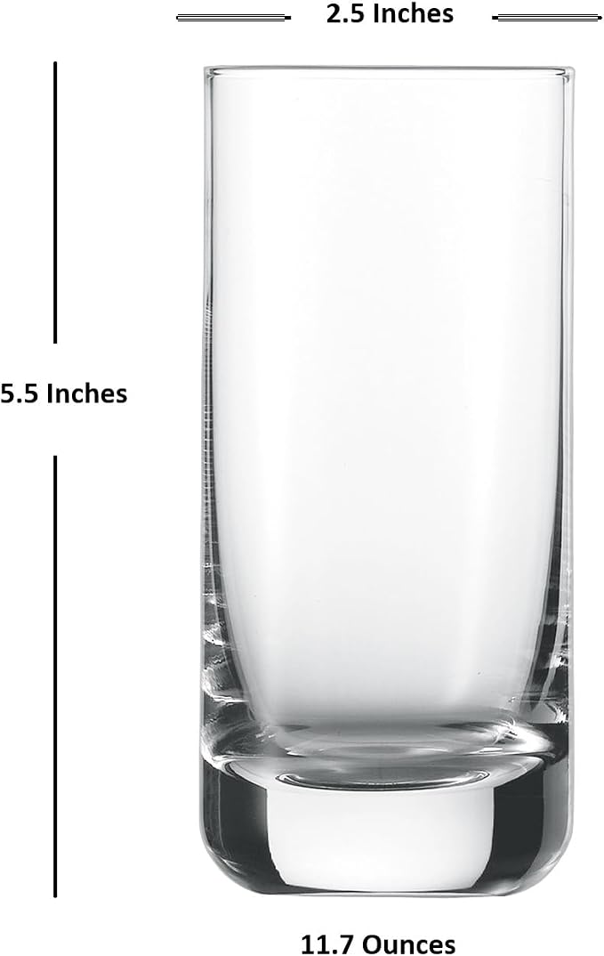 Schott Zwiesel Tritan Crystal Glass Convention Barware Collection Beer Tumbler/Long Drink Cocktail Glass, 11.7 oz , Set of 6