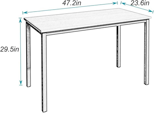 SDHYL 47 inches Contemporary Computer Desk Spacious Workstation Sturdy Writing Desk Meeting Desk, S7-GCP2AC3-120BK-N