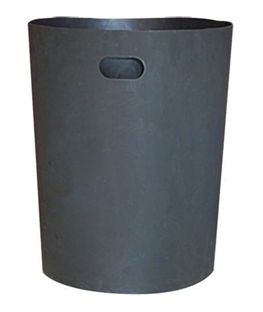 42 Gallon Round Slatted 100% Recycled Plastic Indoor or Outdoor Commercial Trash Can with Easy Access Swing Top Lid | Great for Schools and Businesses - Brown