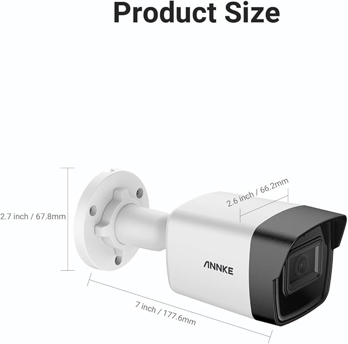 ANNKE 2 Pack 5MP PoE Bullet Security Cameras with Mic/Audio, Outdoor IP Cameras with 2.8mm Lens Wide Angle, 100ft Color Night Vision, IP67 Waterproof, RTSP, 5MP@20fps, Up to 256GB Micro SD Card- C500