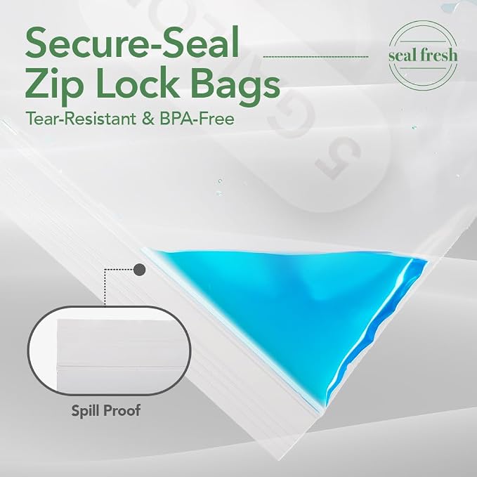Seal Fresh 5 Gallon Large Plastic Storage Bags – 18" x 24" (30 Count) – Reusable XXL Extra Large Clear Jumbo Zip Bags with Sealable Zipper Top For Clothes, Travel, Moving