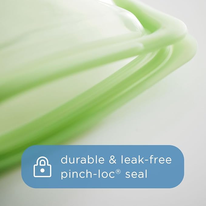 Stasher Premium Reusable Silicone Sandwich Bags, 2-Pack, Aqua, 28 oz | Food-Safe Silicone, Leak-Free, BPA-Free, Eco-Friendly, Freezer, Microwave, Dishwasher, Oven Safe, Meal Prep, Lunch Container