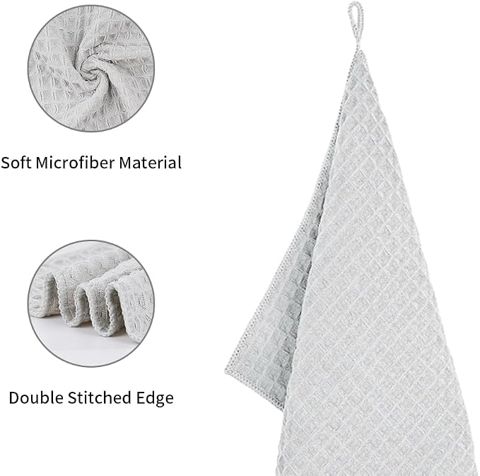 watchget 6 Pack Microfiber Espresso Barista Cleaning Towels, Light Grey | Professional 12"x12" Lint-free Rags; Highly Absorbent Cleaning Towels for Espresso Steam Wands & Coffee Bar Counters