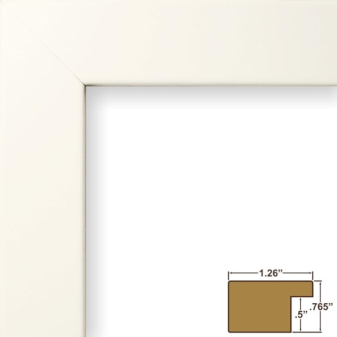 Craig Frames 26267 18 by 36-Inch Picture Frame, Smooth Wrap Finish, 1.26-Inch Wide, White Satin
