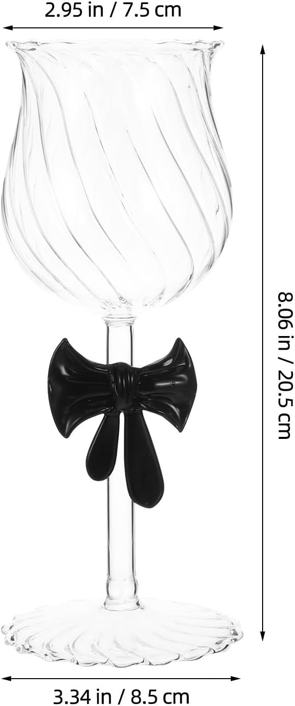 Ml Elegant Bow Wine Glasses for Valentine's Day Dinner and Weddings, Romantic Atmosphere Creator with Ornate Glass Design to Enhance Celebration Glassware Collection