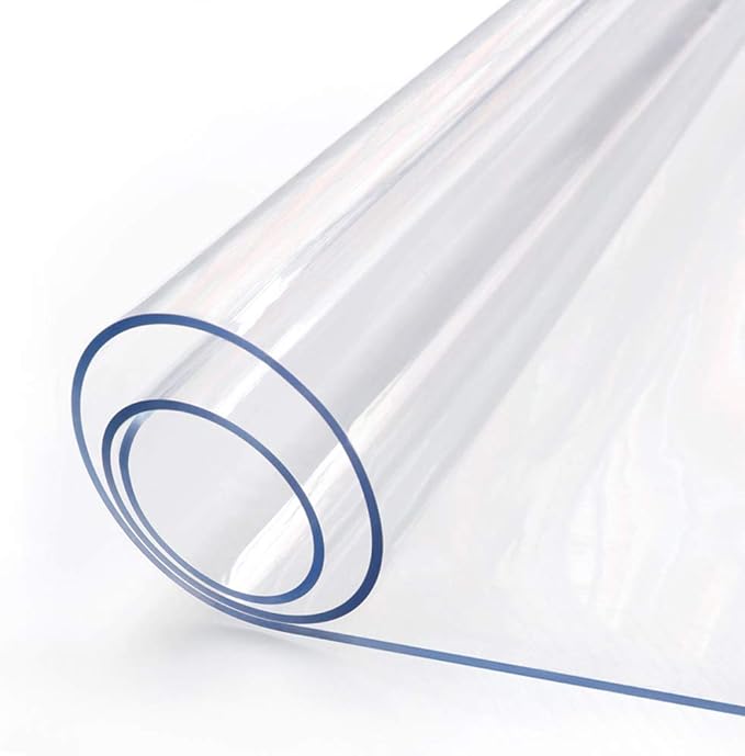 24 X 63 Inch Clear PVC Dining Table Protector Rectangular Plastic Vinyl Table Cover Cloth Desk Pad Mat for Office Computer Coffee Glass End Side Bar Table Top Countertop Wooden Furniture Protecton Mat
