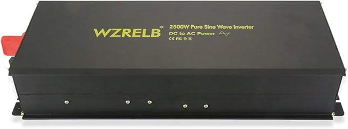 WZRELB Power Inverter 2500W Pure Sine Wave Inverter 12V 120V Dc AC Converter