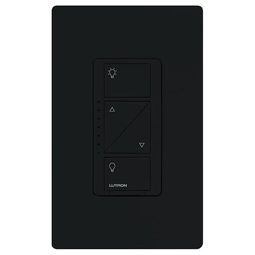 Lutron Caseta Original Smart Dimmer Switch (Lutron Smart Hub Required), for LED Lights, 150 Watt, Single-Pole/3-Way, No Neutral Required, PD-6WCL-BL 6-PACK, Black, 6 Pack