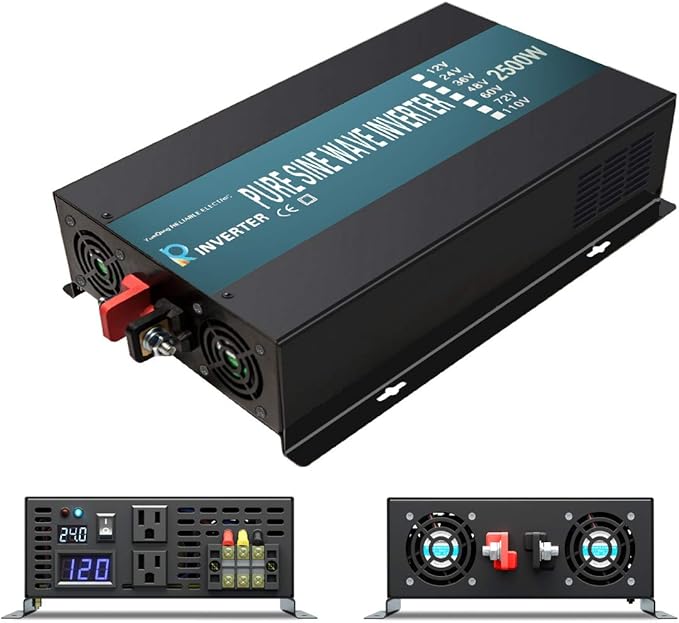 WZRELB Pure Sine Wave 2500W 24VDC 120VAC Power Inverter,Car Inverter,Remote Control