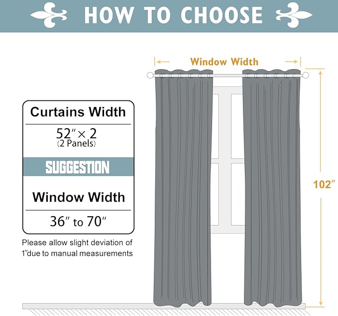 ChrisDowa Room Darkening Curtains 102 Inches Long 2 Panels Set for Living Room, Grommet Thermal Insulated Blackout Curtains for Bedroom (Beige, 52 x 102 Inch)