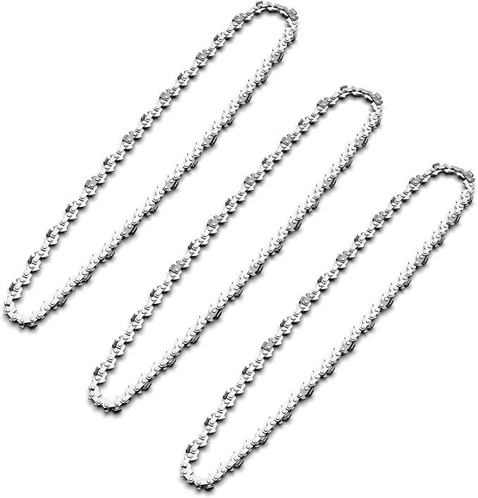 3Pcs 4 Inch Mini Chainsaw Chain, 1/4" LP Pitch .043" Gauge 28 Drive Links, Replacement Chains for Portable Mini Chainsaw, Guide Saw Chain for Chainsaws (4"-28DL-1/4"LP .043"-3pcs)