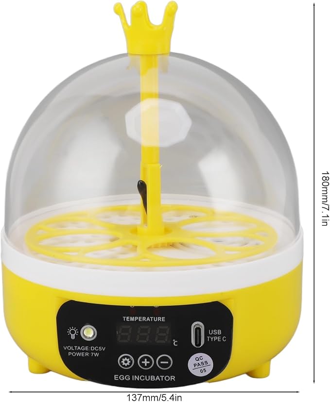 Sanpyl Egg Incubator, Mini Digital Incubators for, Poultry Hatching Machine with Automatic Temperature Control, for Hatching Chickens Ducks Pigeons (Auto Turning)