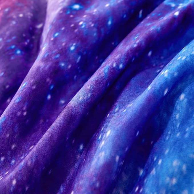 Galaxy Comforter Set,Girls Purple Bedding Set Full,Galaxy Bedding Set for Kids Girls Boys,Space Comforter Set Full with Pillowcase,Girls Full Comforter Set