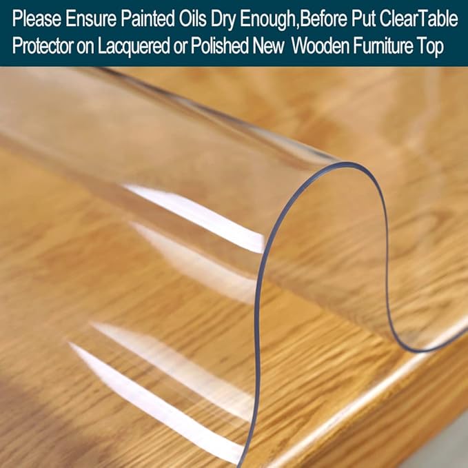 Multi Size Small PVC Glass Desk Laptop Cover Protector Mat Plastic Table Carpet Cloths Easy Clean Gaming Desk Topper Makeup Table Furniture Surface Protector 14x32 in Wipeable Waterproof Scrach Proof