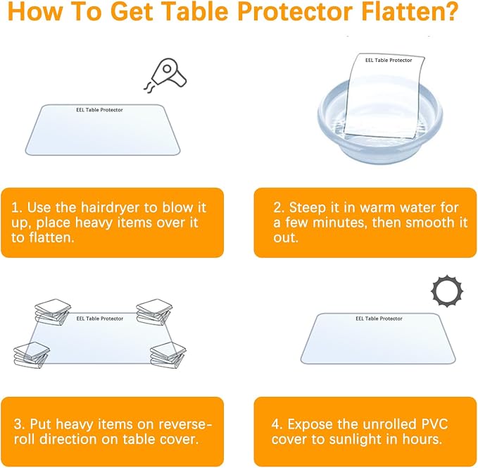 Clear Table Protector 32 X 63 Inch Thick Plastic Table Cover Protector Waterproof PVC Clear Tablecloth Protector Pad Vinyl Desk Top Protector Mat for Wood Coffee Glass End Sofa Side Dining Room Table