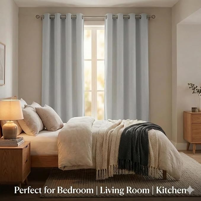 Urban Villa Cotton Grommet Curtains 42x84 (2 Panels) Ivory