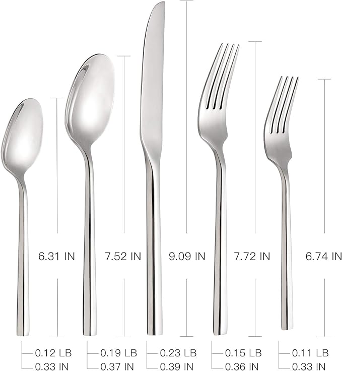 Silverware Set Flatware Set Stainless Steel Cutlery Set 20 Piece with Hexagon Handle Wedding Gift Home Hotel Use Service for 4