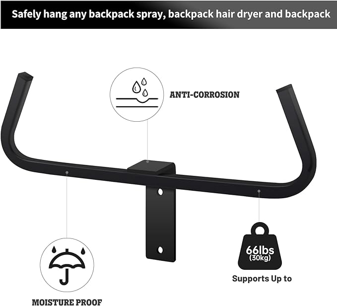 Backpack Sprayer Wall Mount Rack Hanger Backpack Leaf Blower Rack Holder Garden Tool Garage Organizer and Storage,Hunting Pack Storage Tactical Gear Stand (1 PCS)