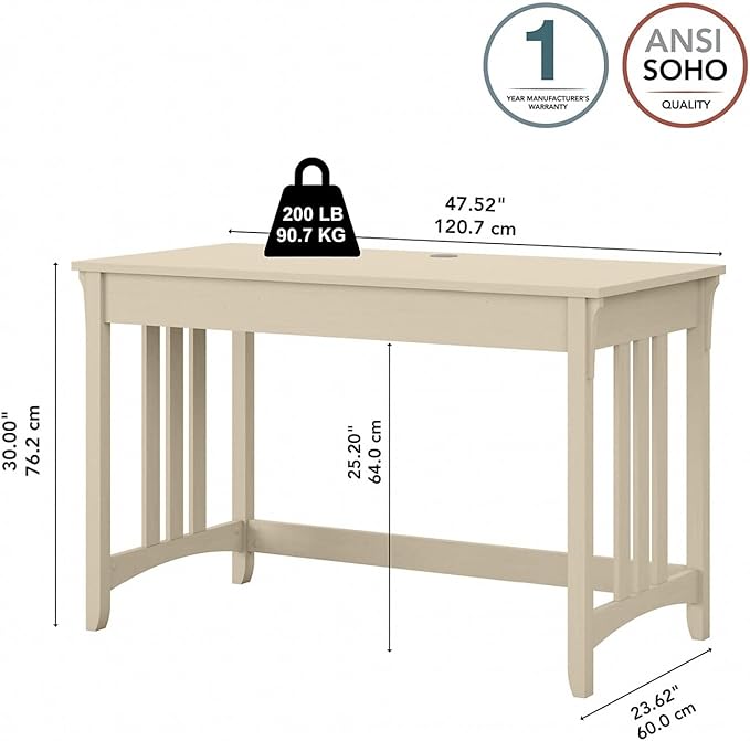 Bush Furniture Salinas Hutch, Desk Attachment with Shelf Storage for Home Office, 60W, Cape Cod Gray