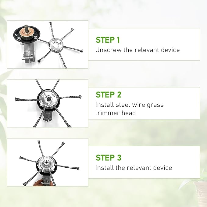 Steel Wire Grass Trimmer Head, 2025 New String Trimmer Replacement Head for Electric Battery Powered Cordless String Trimmer,6 Inch Wired Trimmer Blade for Lawn Mower Tray(6 Blade+3 Blade)