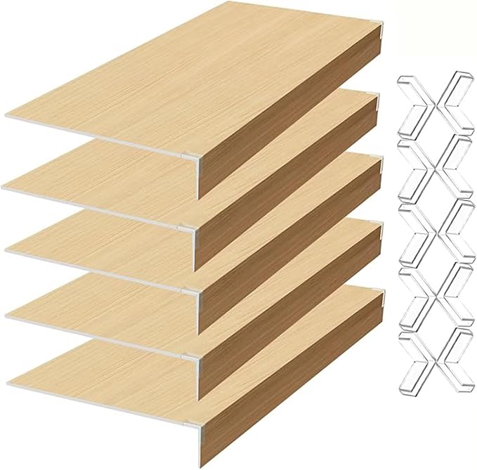 Wire Shelf Covers, 40x10x2 in Bamboo Wire Rack Covers for Pantry, Closet
