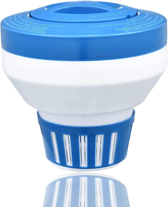 Pool Chlorine Floater, 7.5" Large Floating Chlorine Dispenser, Optimal Pool with Adjustable Release for Indoor & Outdoor Swimming Pool Hot Tub