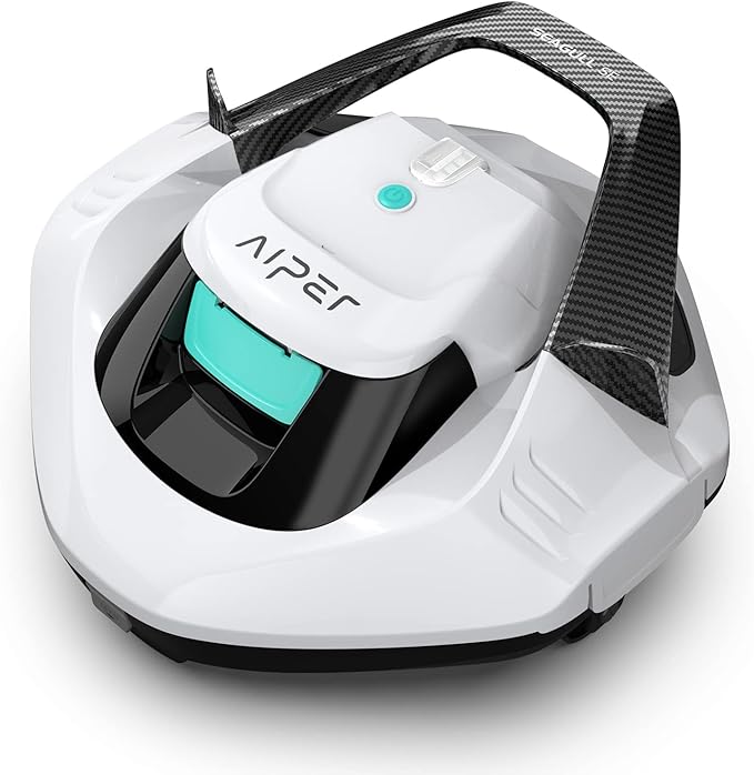 AIPER Cordless Robotic Pool Cleaner, Pool Vacuum Lasts 90 Mins, LED Indicator, Self-Parking, Ideal for Above-Ground Flat Pool up to 860 sq.ft