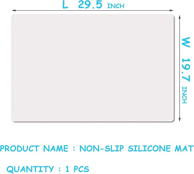 Extra Large Silicone Mats for Crafts: Heat Resistant Non-Slip 19.7" x 29.5" | Nonstick Easy to Cut Clear Silicone Sheet - Translucent Countertop Protector Pad for Jewelry Epoxy Resin Glitter DIY 1 Pcs
