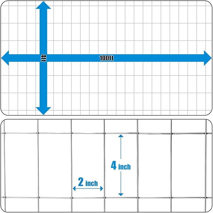 Fencer Wire Welded Wire Fence 12.5 Gauge, Galvanized Welded Fence Wire Roll, Mesh Size 2-Inch x 4-Inch, Hog Wire Fencing Cage, Multiple Use for Home Improvement & Animals Enclosure (4ft. x 100ft.)