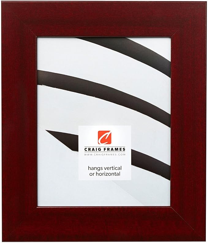 Craig Frames 11x17 Red Mahogany Picture Frame for Posters and Gallery Wall | Displays photos and prints behind clear glass, ready to hang, made in the USA
