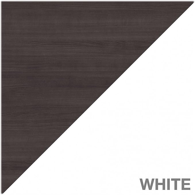 Bush Furniture Somerset 72W 3 Position Sit to Stand L Shaped Desk with Hutch in White and Storm Gray