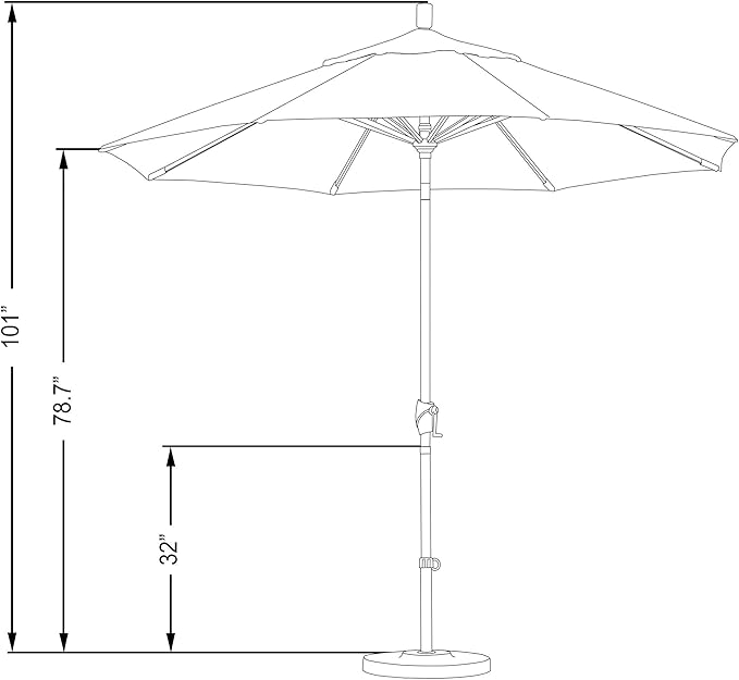 California Umbrella GSPT908302-5403 9' Round Aluminum Market, Crank Lift, Push Button Tilt, Black Pole, Sunbrella Jockey Red Patio Umbrella, 9-Feet