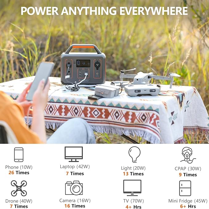 ALLWEI 300W Solar Generator with 100W Solar Panel Included, 280Wh Portable Power Station with AC Outlet USB Port, Solar Powered Battery Generator for Outdoor Camping, Home Backup, Power Outage