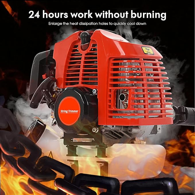 52CC 2-Cycle Gas Weed Wacker, 5 in 1 Gas Weed Eater, 2025 Upgraded Weed Eater Gas Powered, 9500rpm High Power Gas String Trimmer, Brush Cutter for Yard, Garden