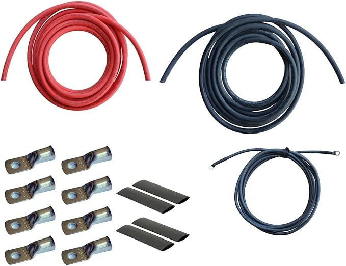 WindyNation 4/0 Gauge AWG (20 Feet Black + 20 Feet Red) Power Inverter Battery Cable Wire Kit for DC to AC Inverters RV, Car, Solar, Marine, Off-Grid