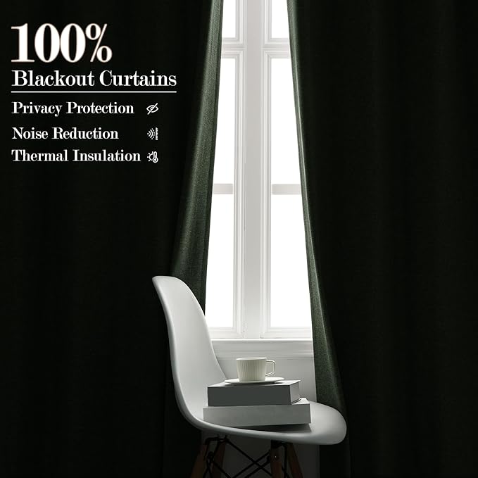 150 Inches Extra Wide Room Divider Draperies, Pinch Pleat Drapes, Absolutely Blackout Sliding Door Drapery, Total Privacy Ceiling Track Curtains, 150" W by 96" L, Fog Green (1 Panel)