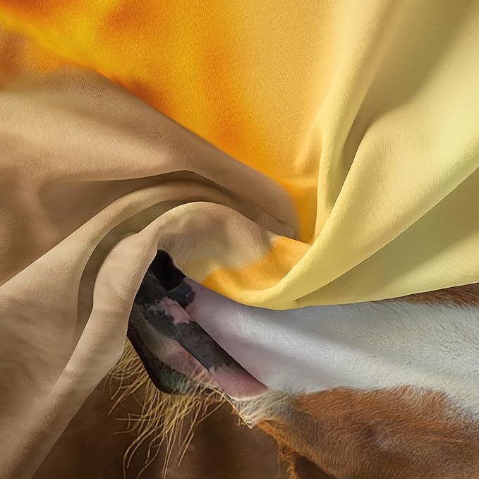 Horse Comforter King Size,Sunflower Horse Comforter Set for Kids Teens Girls Boys,3Pcs Bedding Set Printed Comforter with 2 Pillowcases,Soft and Lightweight,King Size