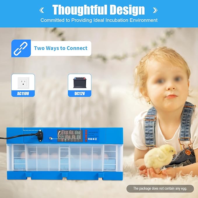 64 Eggs Incubator Digital,Automatic Egg Incubator, Eggs Chicken Quail Chick Hatcher, Hatching Mechine with Temperature Control Digital Display 