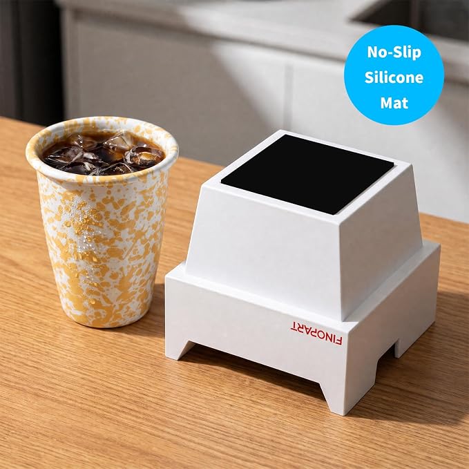 Espresso Knock Box, 5.4 in, Barista Style Espresso Grounds Knock Box, Removable Silicone Knock Rod, Silicone Non-Slip Base, Espresso Maker Accessory (Red)