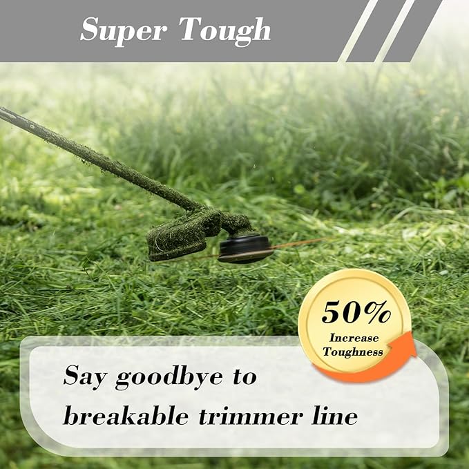 Cluparis 3-Pound Super Heavy Duty Trimmer Line .095-Inch-by-820-ft Square Pro Trimmer Line Spool 3-Component Tri-Extrusion Weed Eater String with Super Line Cutter
