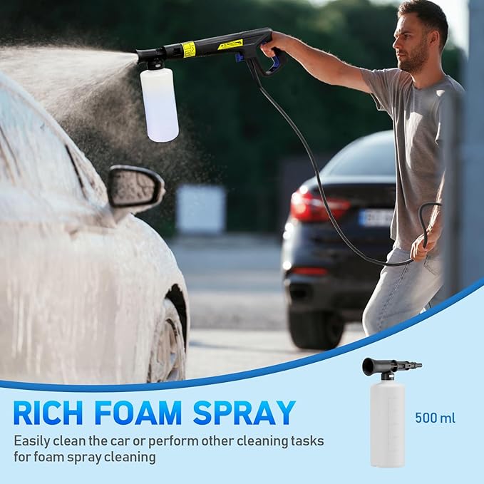 Pressure Washer Power Washers with Touch Screen, 5000PSIIMAX, High Pressure Cleaning Machine with 4 Quick Connect Nozzles and Foam Cannon for Cars Driveways Patios Fences, Blue