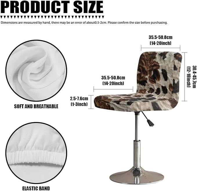 Cowhide Bar Stool Covers Elastic Stretchable High Mid Low Stool Chair Cover for Party Kitchen Club Machine Washable