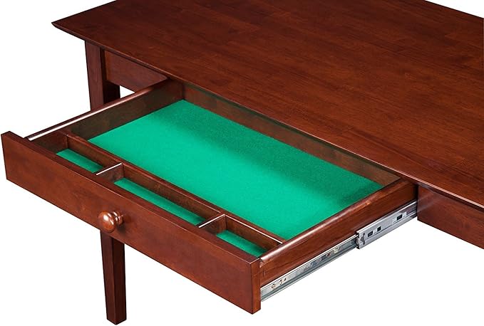 AFI Lexi Desk with Drawer and Built-in Charger in Walnut
