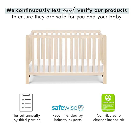Carter's by DaVinci Colby 4-in-1 Low-Profile Convertible Crib in Washed Natural, Greenguard Gold Certified