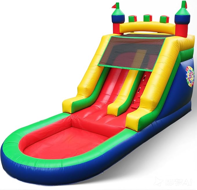 Commercial Inflatable Water Slide for Adults Kids, 100% PVC Inflatable Castle Big Water Slide with 950W Blower, Splash Pool, Large Waterslide Bounce House for Backyard Party, Outdoor Park, 21×9×12ft